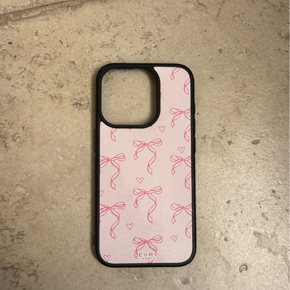 Evry Jewels Pink Ribbon Pattern iPhone 15 Pro Case